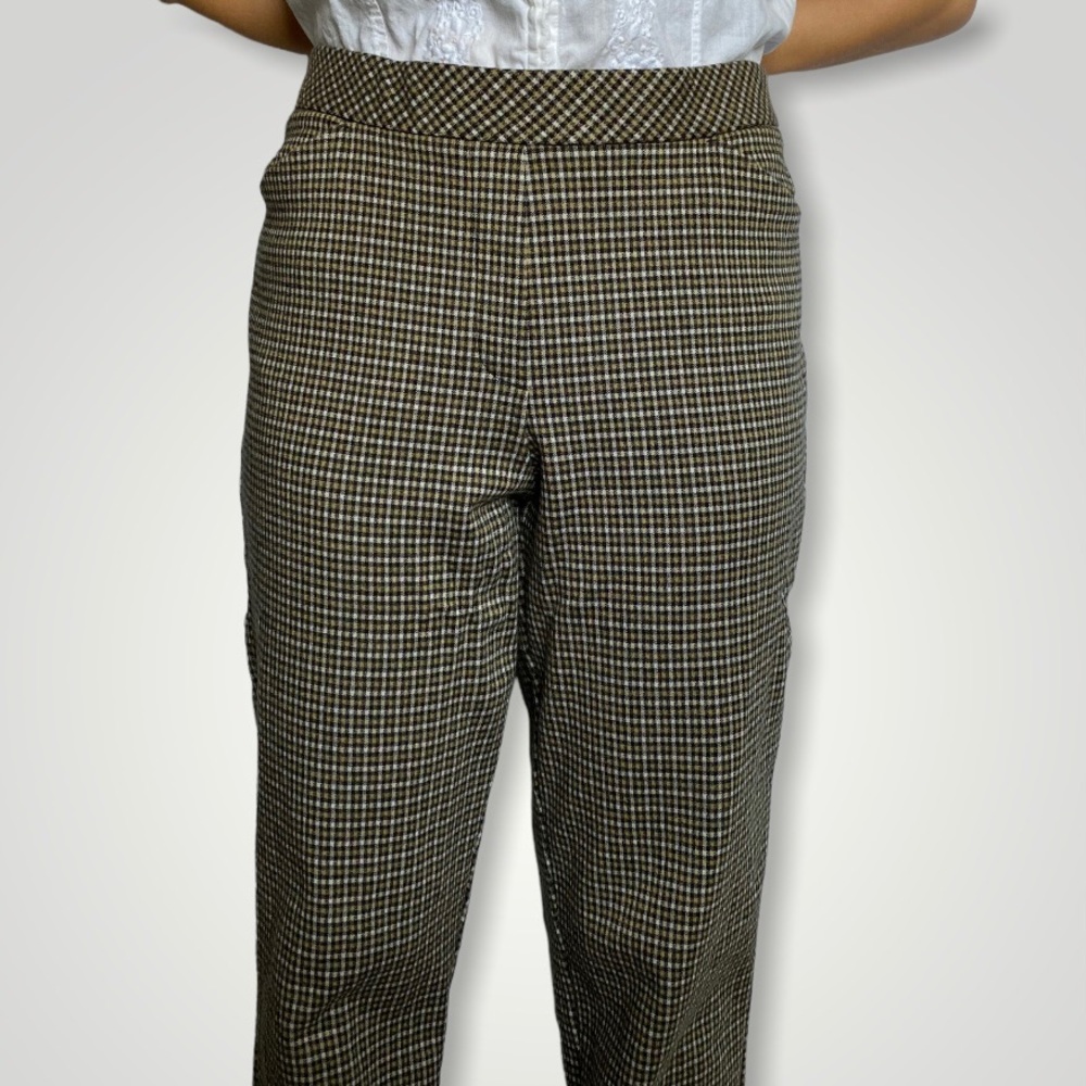 J. Jill Ponte Slim Leg Pants Plaid Size M Tall